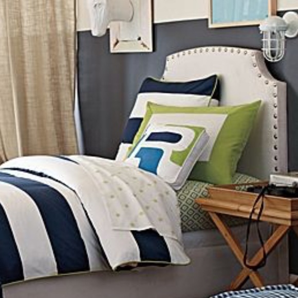 Serena & Lily Pair of Lime Green and White Frame Shams Standard Size New - Picture 3 of 8